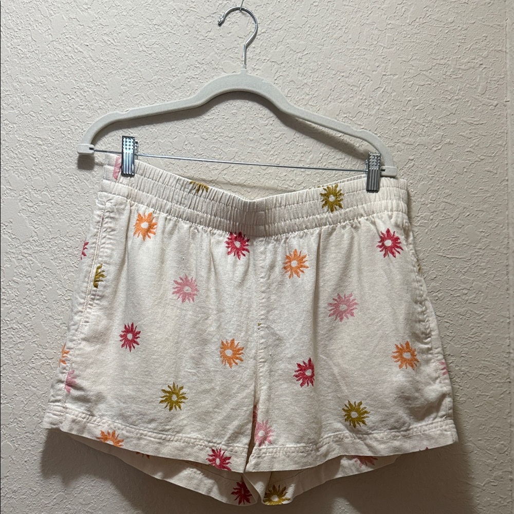 Old Navy, Sun Patterned Linen Shorts, Size L